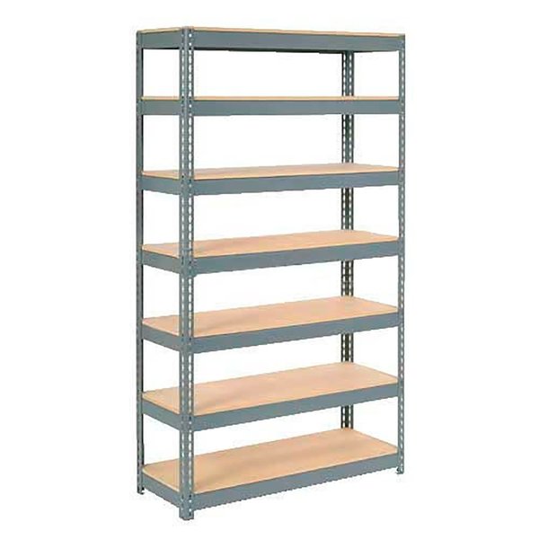Global Industrial Extra Heavy Duty Shelving 48W x 18D x 84H With 7 Shelves, Wood Deck, Gry B2297373